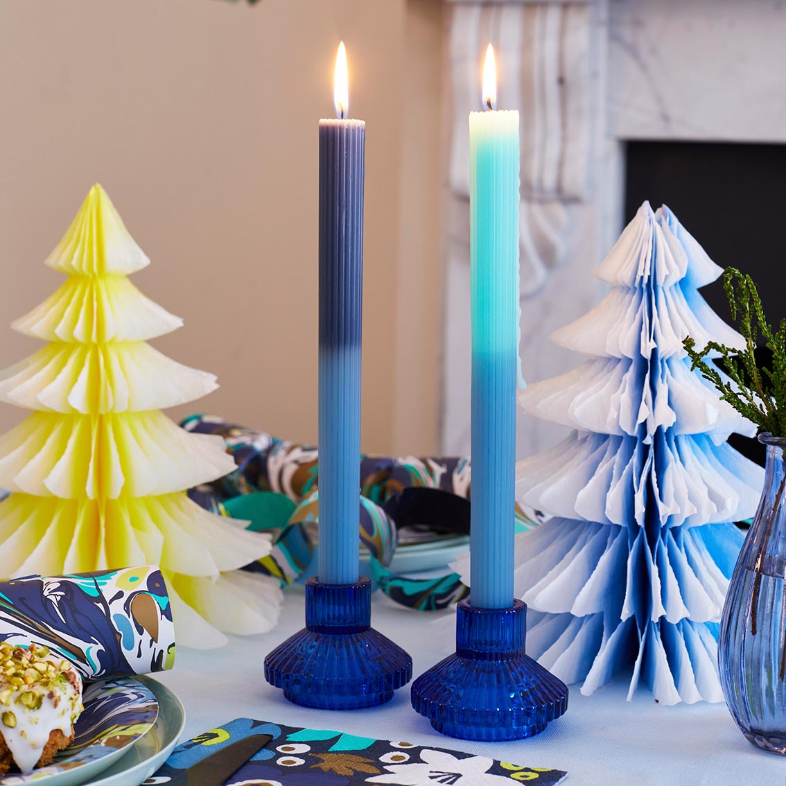 Candle Holder – Small Glass - Cobalt Blue