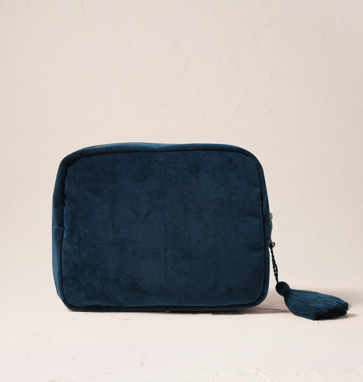 Embroidered Wash Bag - Ink Blue Love