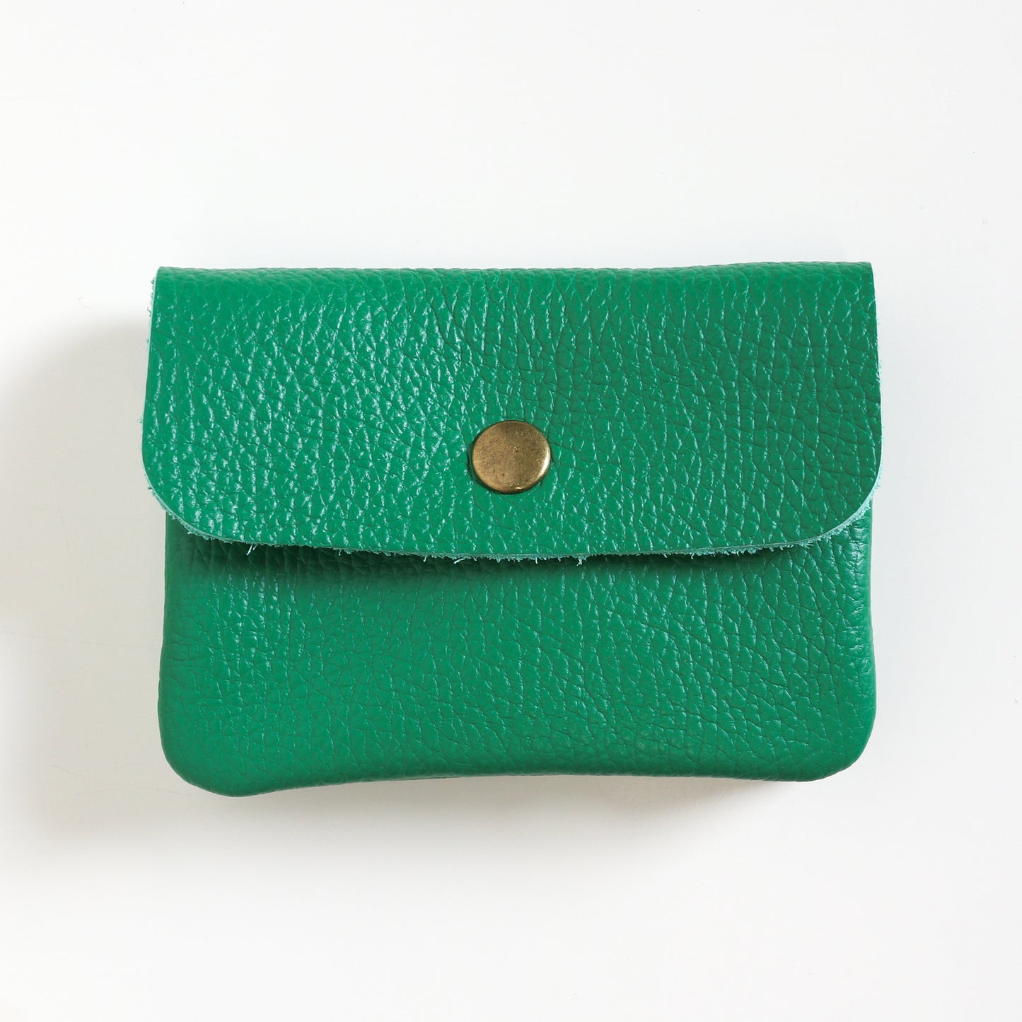 Leather Button Purse - Green