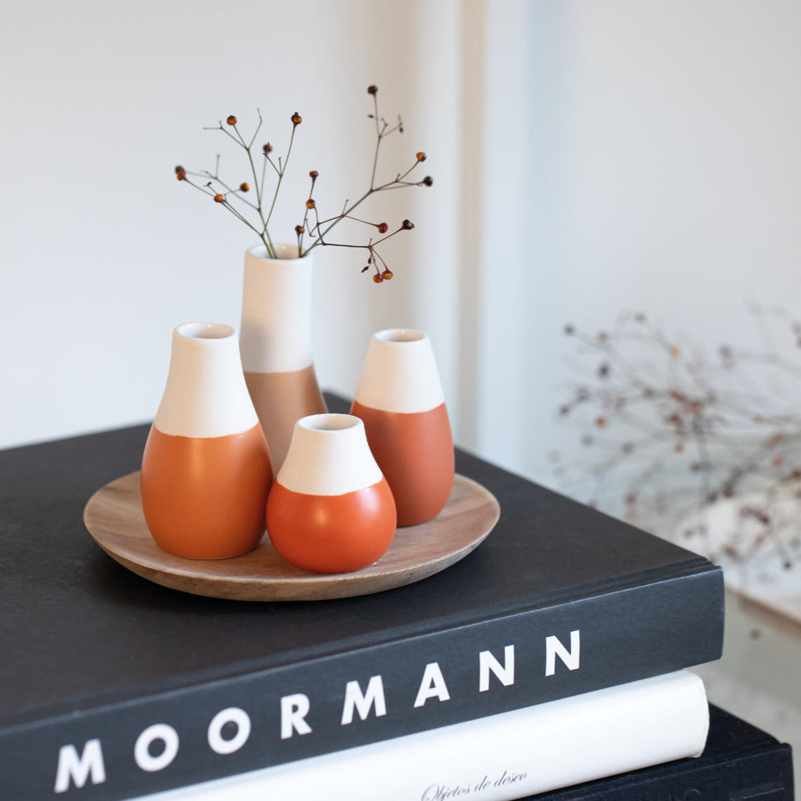 Mini Vases in Pastel Earth Tones - Set Of 4