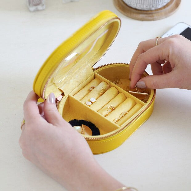 Yellow Round Jewellery Case