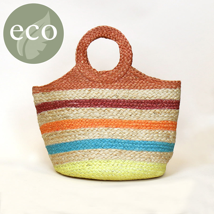 Bag Nat/Bright Stripe Jute