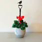 Decorative Pot Stem - Robin On A Fork