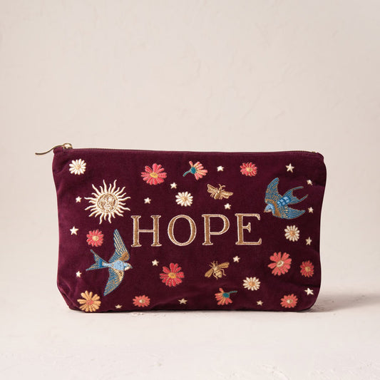 Embroidered Pouch - Hope Plum
