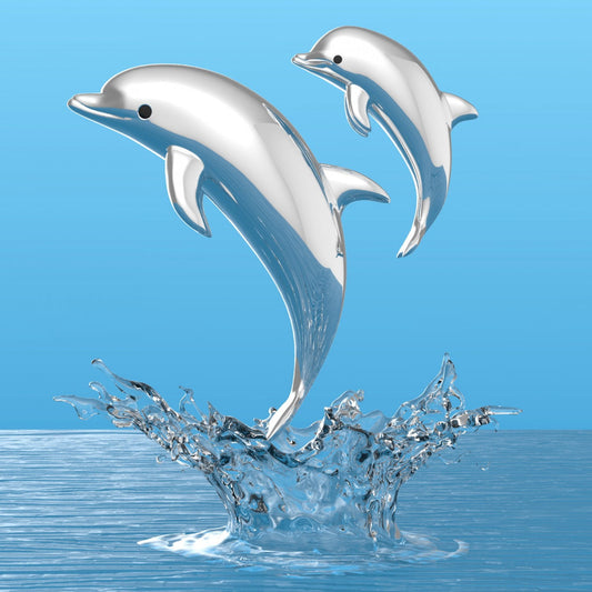 Keyring - Parent & Baby Dolphin