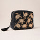 Embroidered Wash Bag - Turtle Conservation Charcoal Velvet