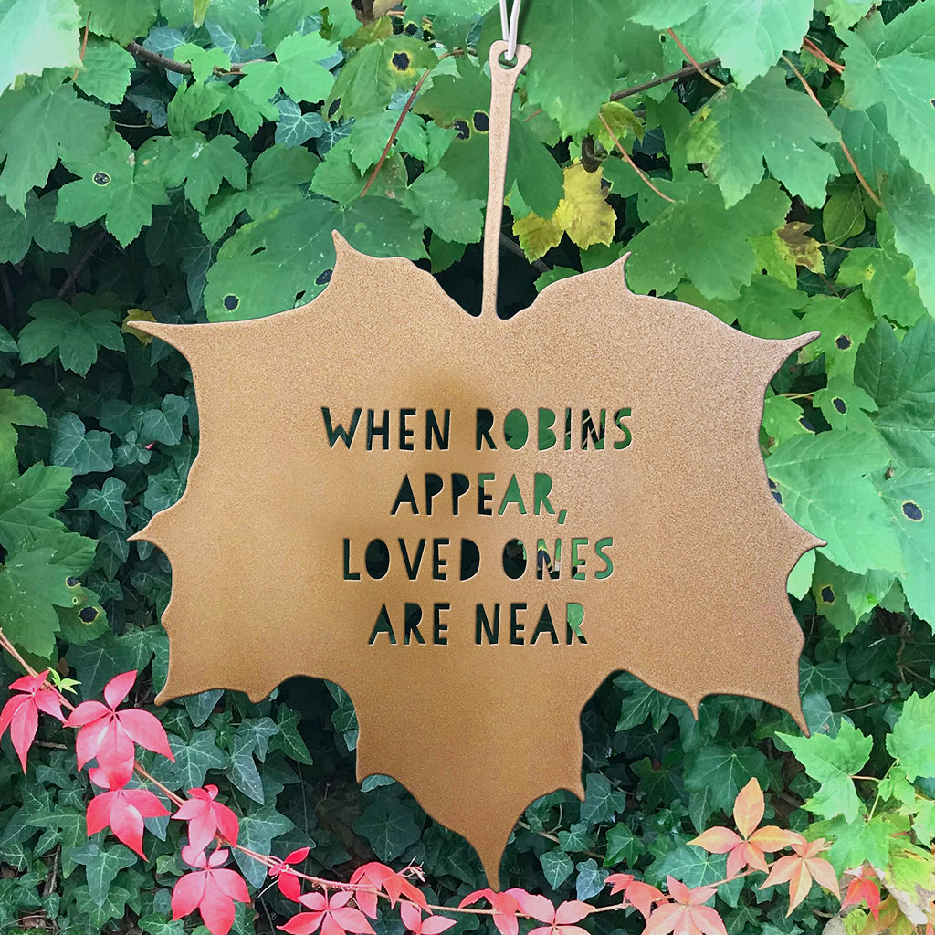 Leaf Ornament - When Robins appear