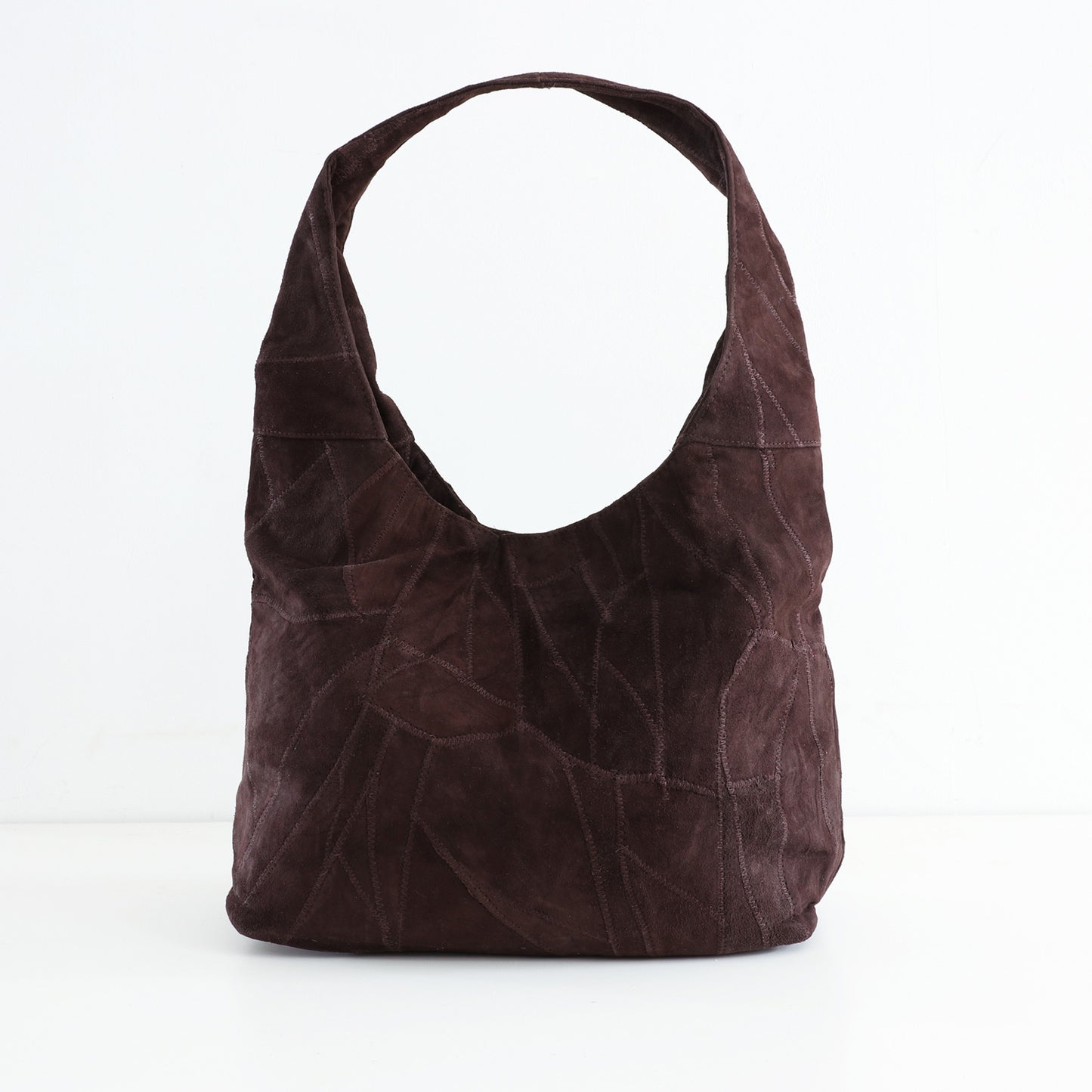 Shoulder Bag – Brown Patched Suede