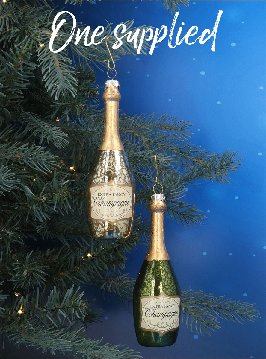 Christmas Tree Decoration – One Glass Champagne Bottle