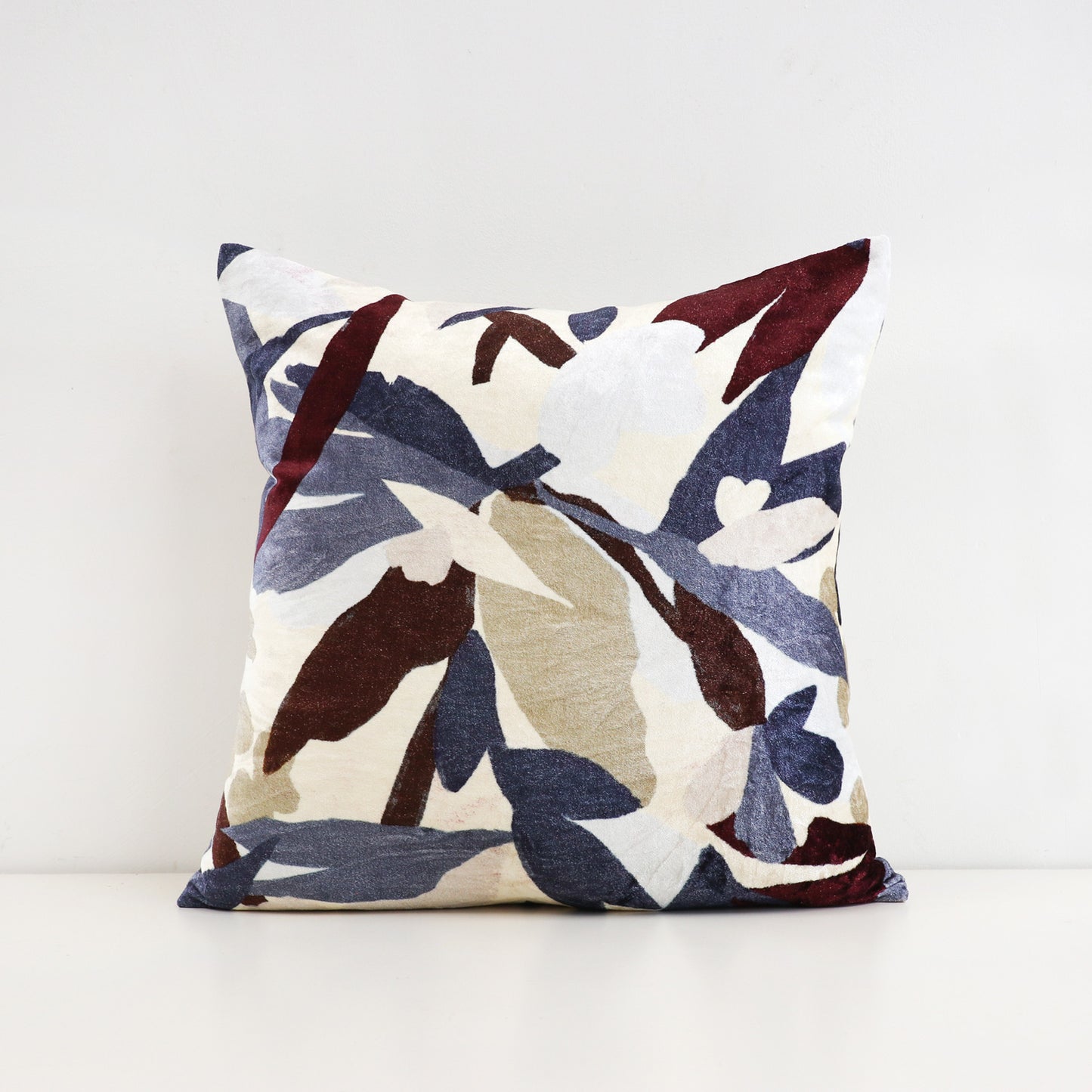 Abstract Leaf Cushion - Blue