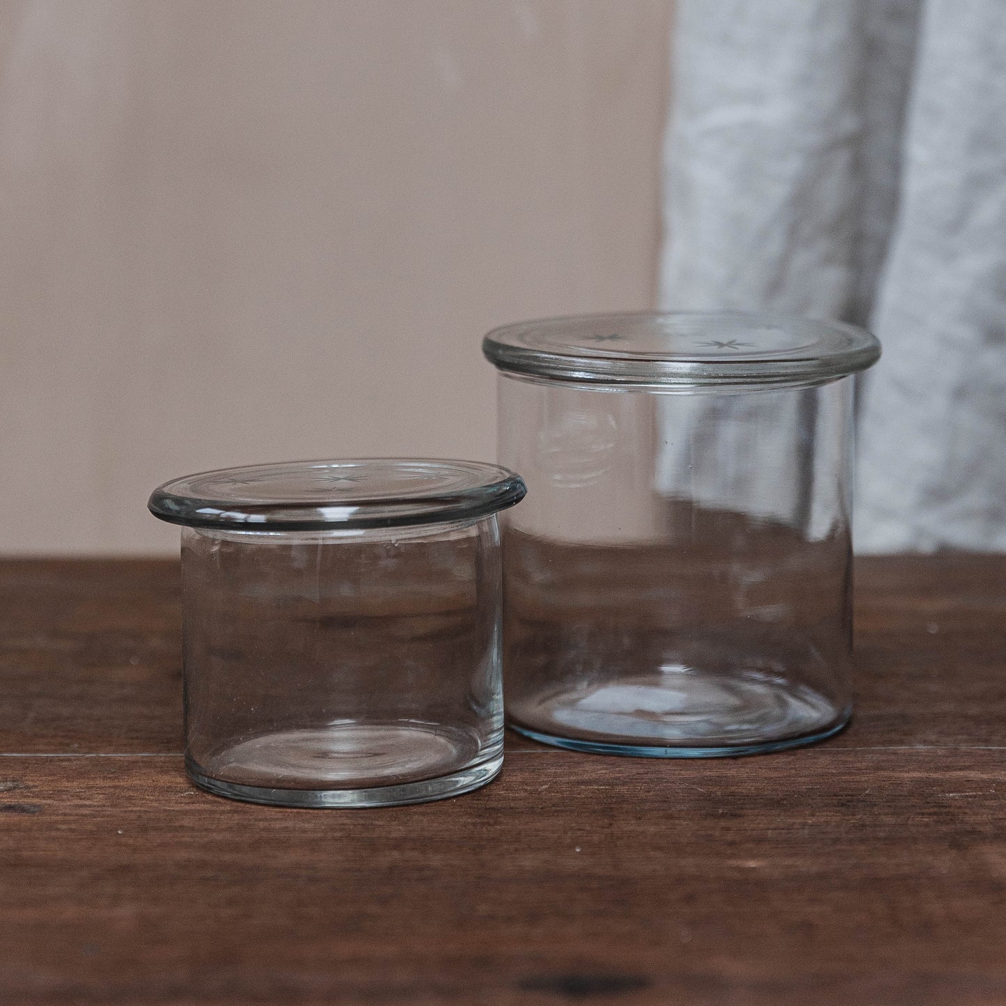 Glass Etched Storage Jar – Large