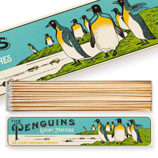 Extra Long Luxury Matches - Penguins Matchbox