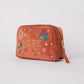 Velvet Embroidered Cosmetics Bag - Hope - Rust