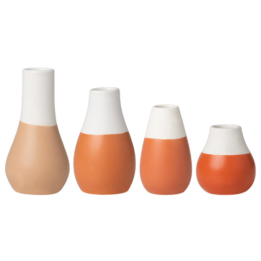 Mini Vases in Pastel Earth Tones - Set Of 4
