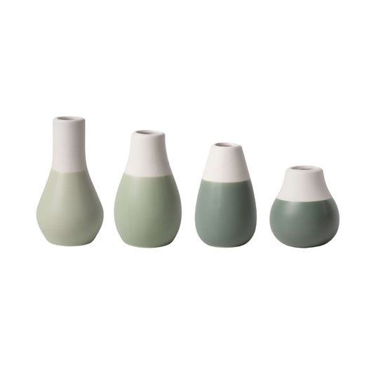 Mini Pastel Green Vases - Set Of 4