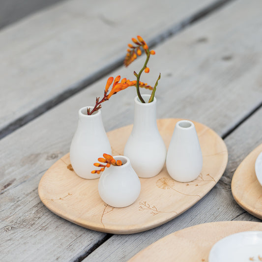 Mini White Vases - Set Of 4