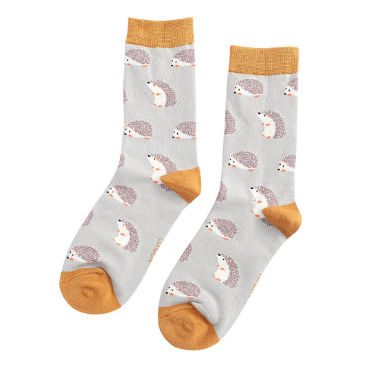 Ankle Socks – Cute Hedgehogs – Silver Grey