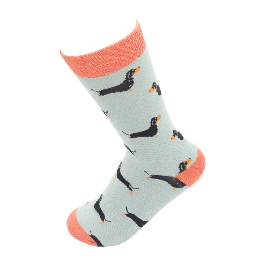 Ankle Socks – Little Sausage Dogs – Duck Egg Blue