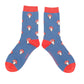 Ankle Socks – Toadstools – Blue
