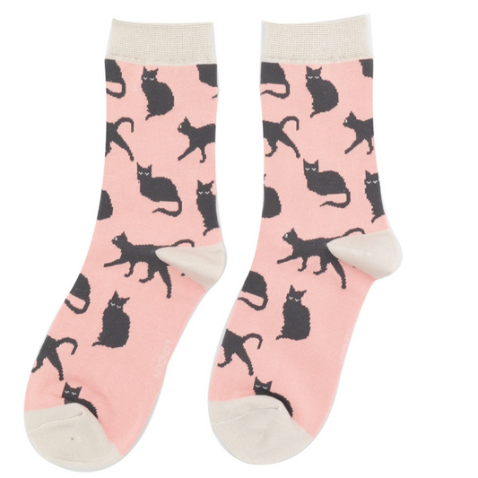 Ankle Socks – Cute Cats – Dusky Pink