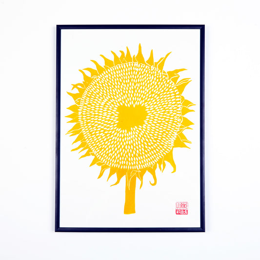 Sunflower Lino Print