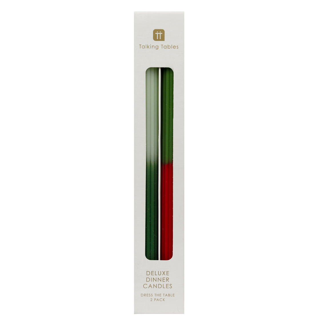 Dinner Candles – Red & Green Ombre 2 pack