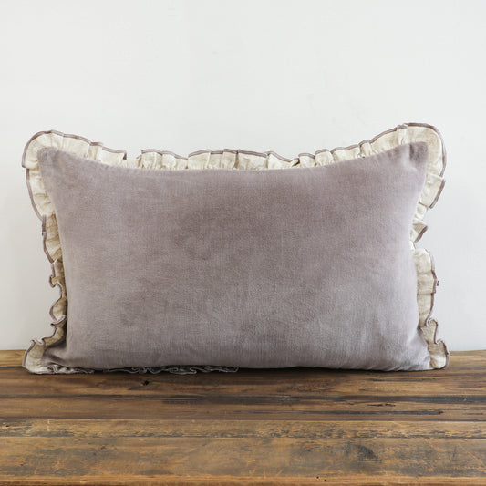 Luxury Velvet Cushion - Lilac Grey