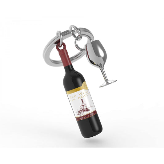 Keyring Wine Bottle & Glass