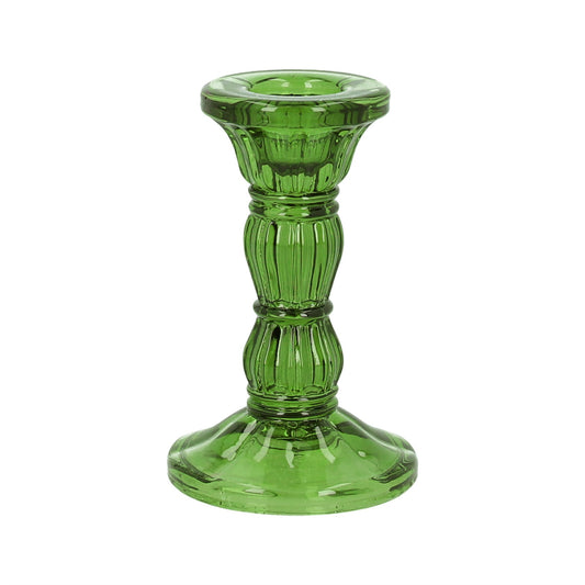 Candlestick - Green Glass
