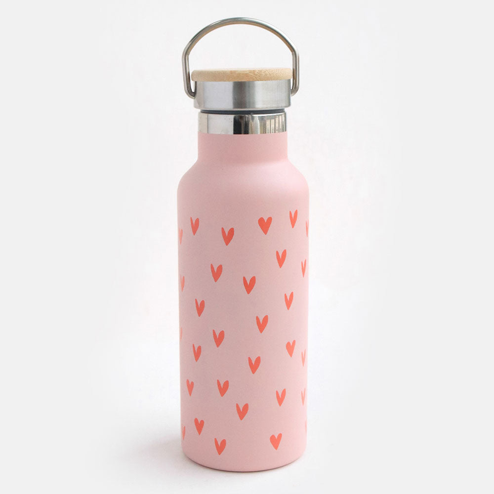 Waterbottle Red/Pink Mini Hearts