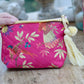 Make Up Bag Pink Exotic Flower Lined 19X23Cm