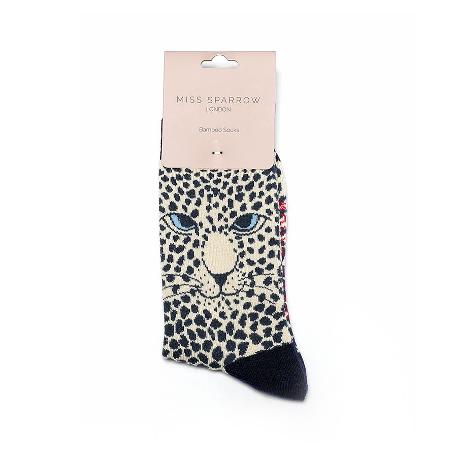 Leopard Print Ankle Socks - Cream