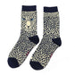 Leopard Print Ankle Socks - Cream