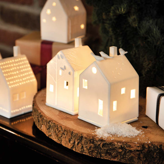 Porcelain Tealight Holder - Birds