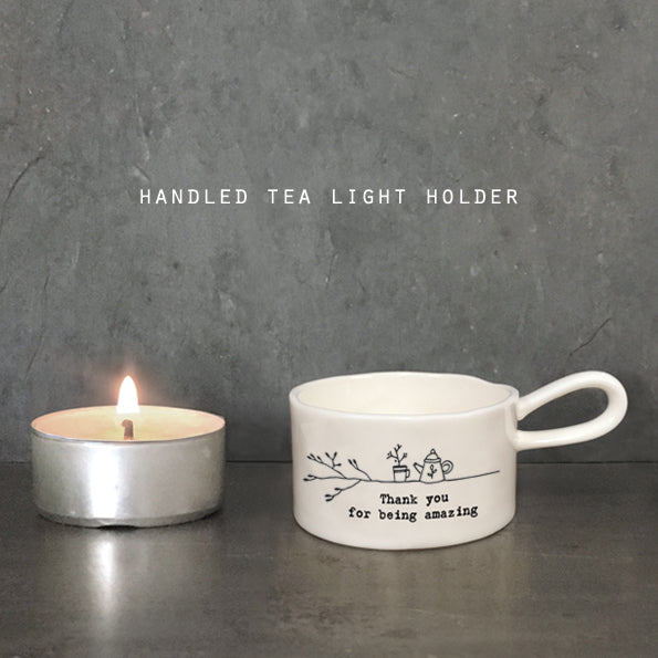 Porcelain Tea Light Holder - Thank You Gift