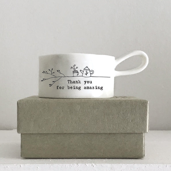 Porcelain Tea Light Holder - Thank You Gift